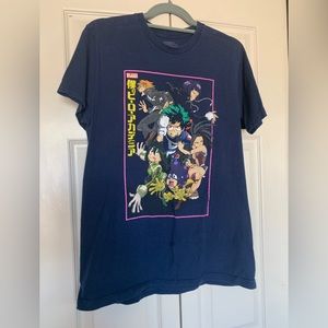 My Hero Academia Blue Graphic Anime T-shirt